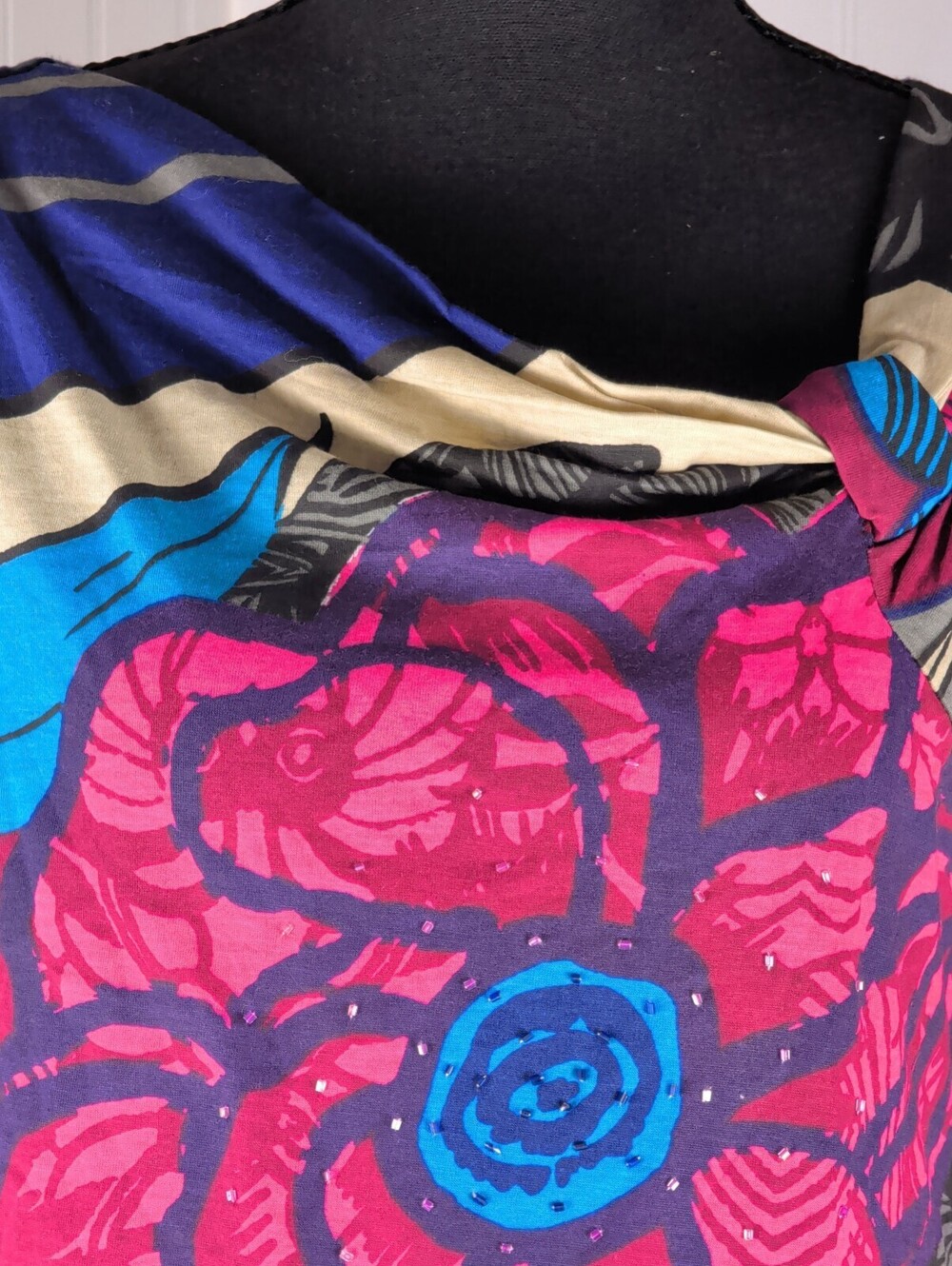 Desigual Vintage Y2K Patchwork Floral Knit Long Sleeve Top Large - Picture 4 of 13